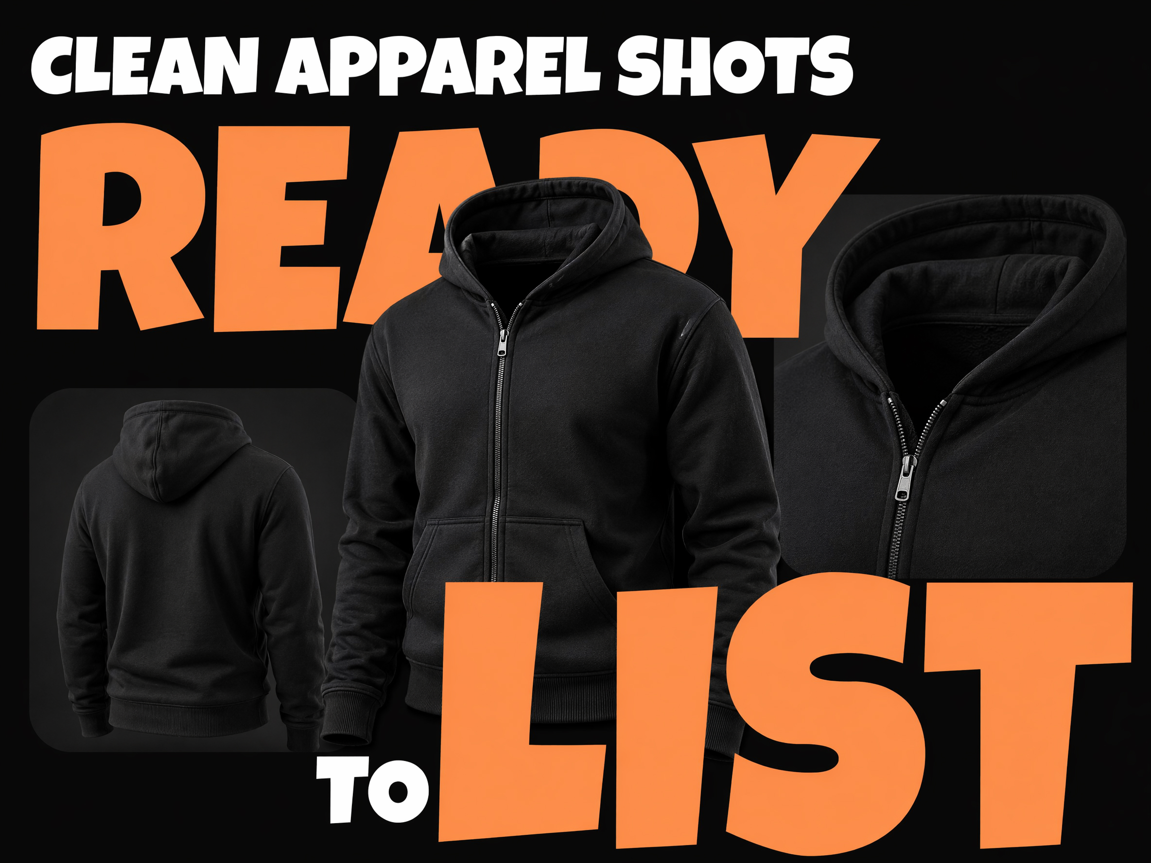 A consistent grid of ghost mannequin apparel shots