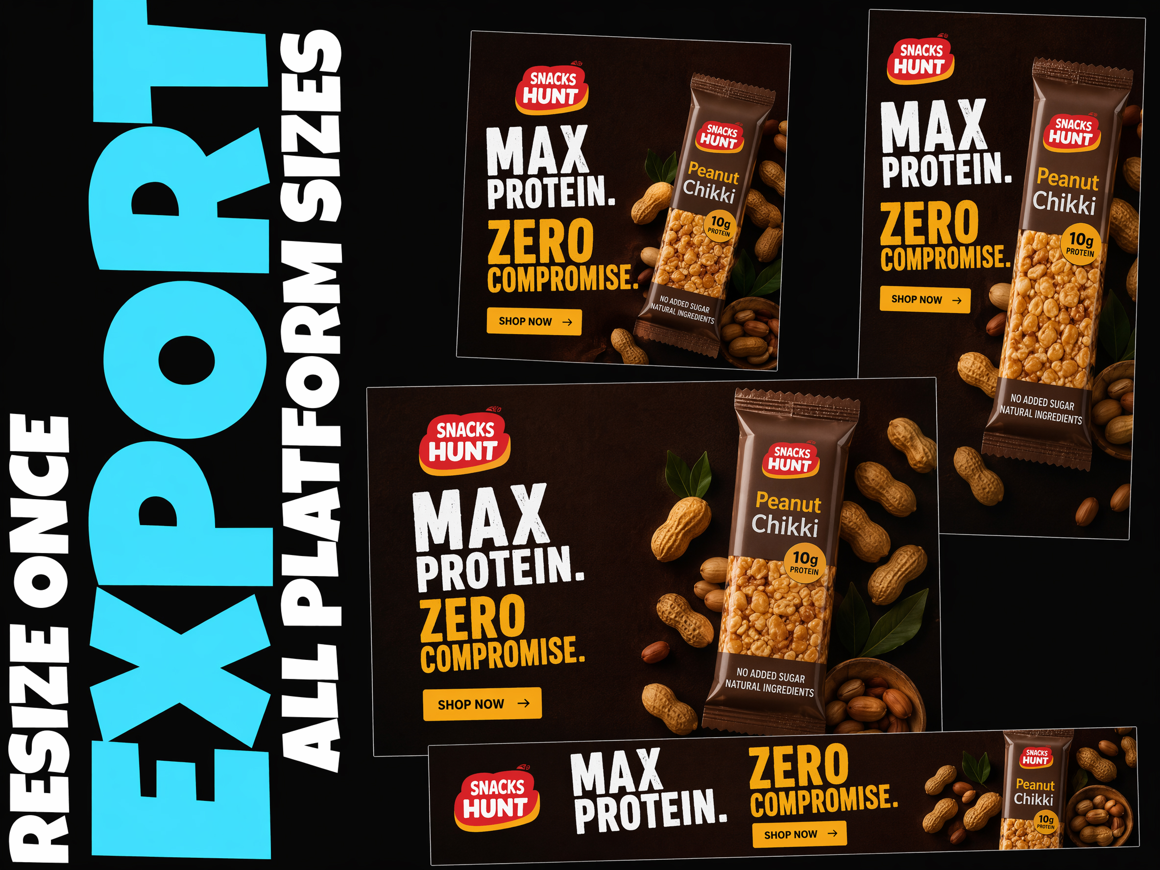 A set of channel-sized exports from one image