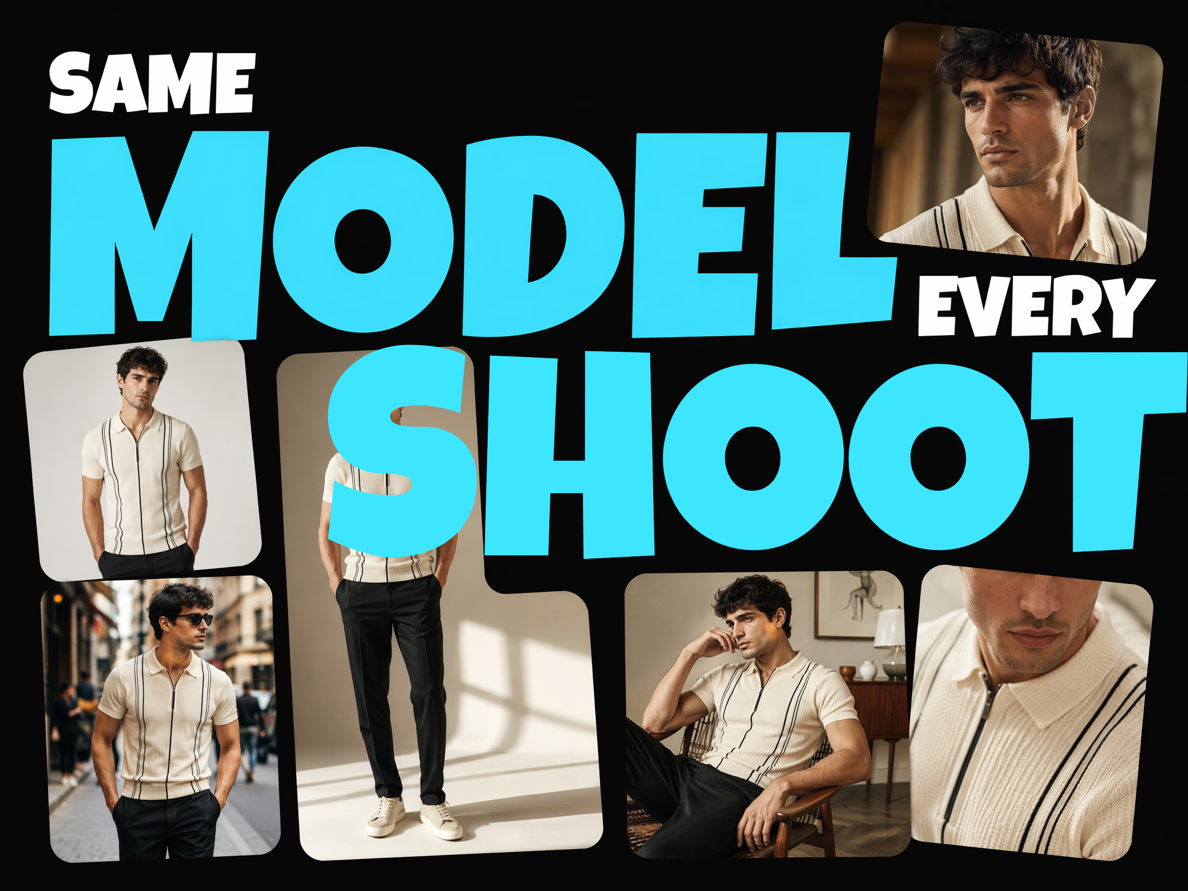 Consistent Models
That Look Identical
Across Every Photoshoot