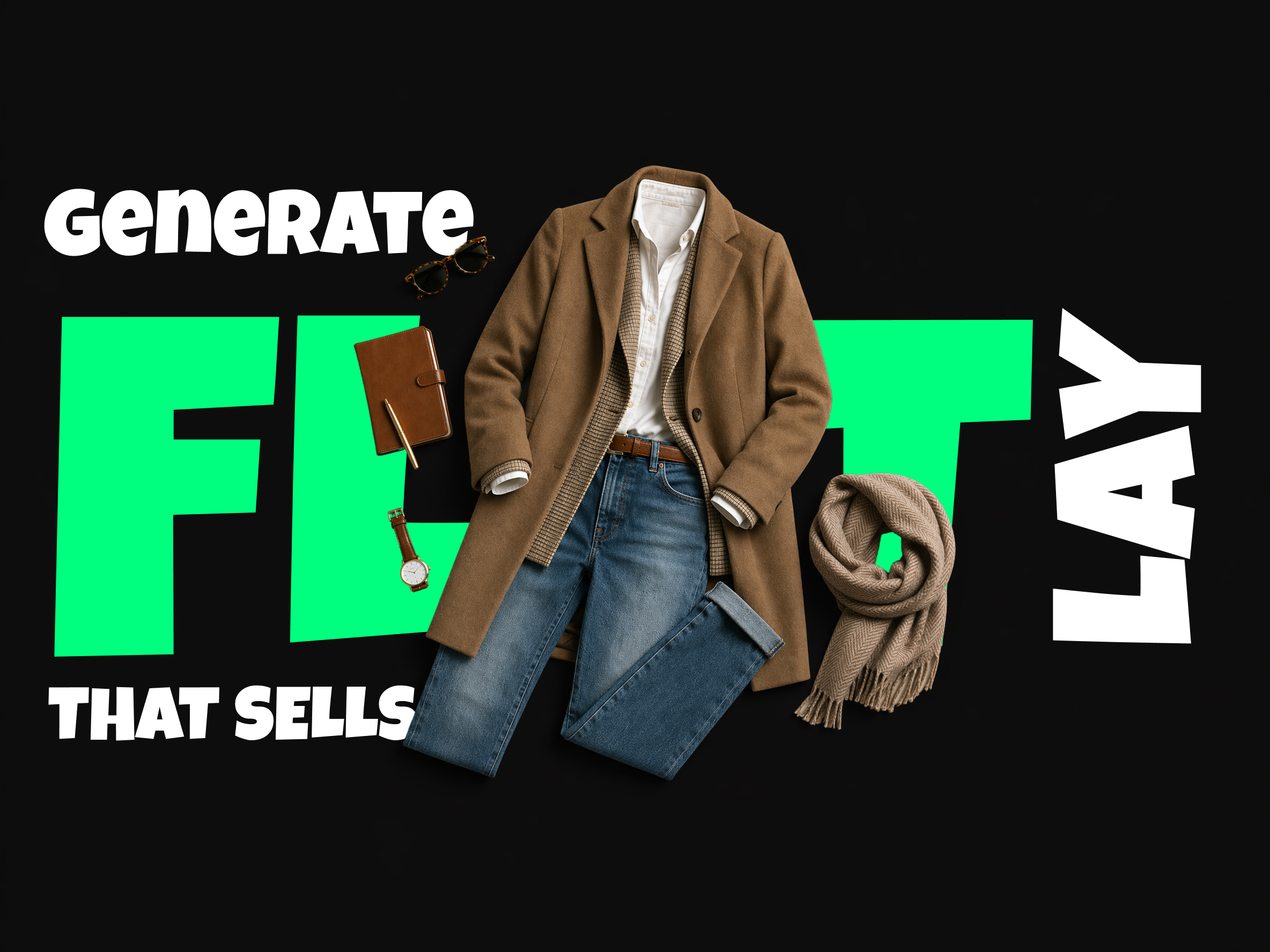 A garment styled as a clean top-down flat lay by Pixro AI