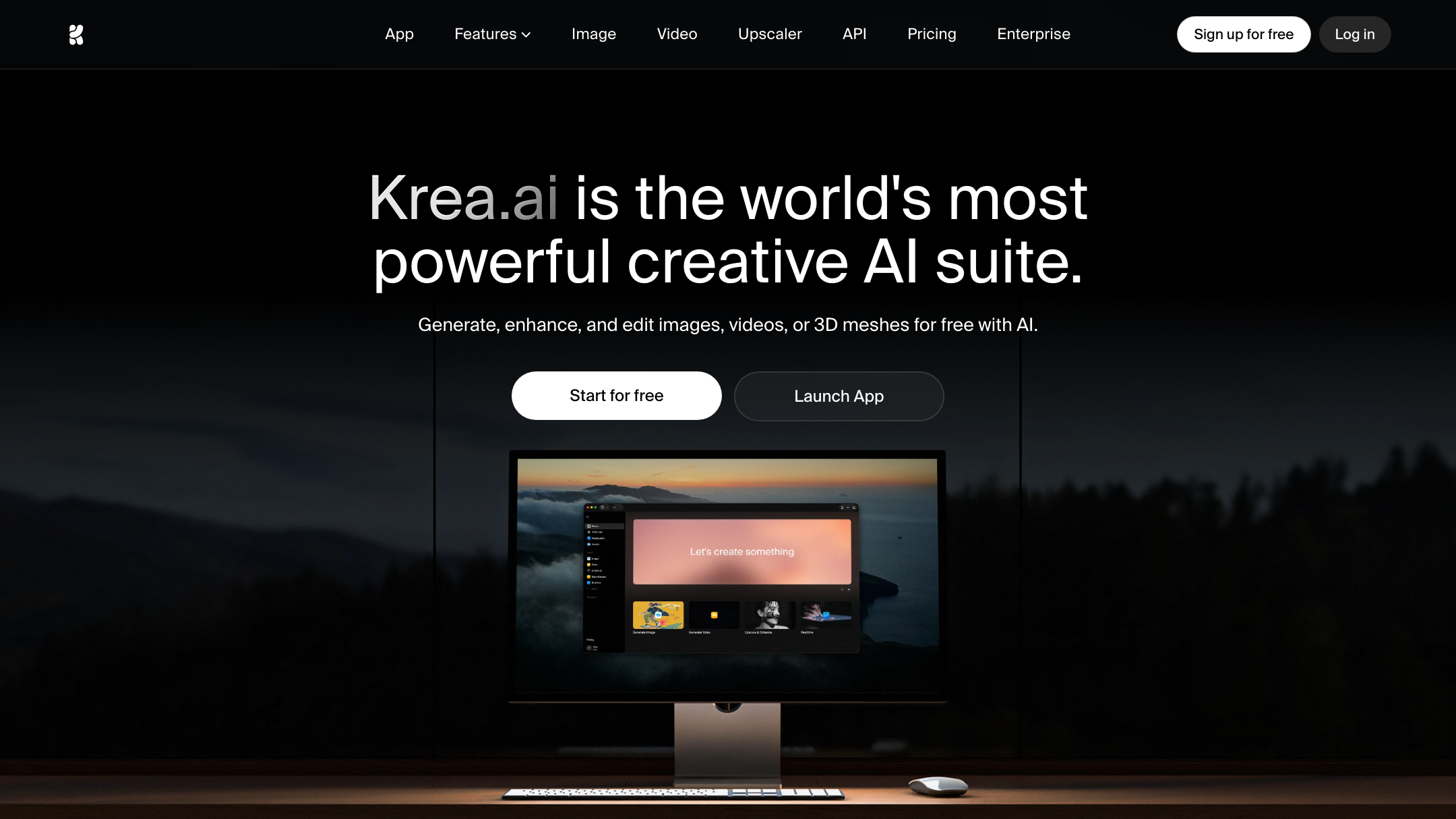 Krea's homepage (July 2026).