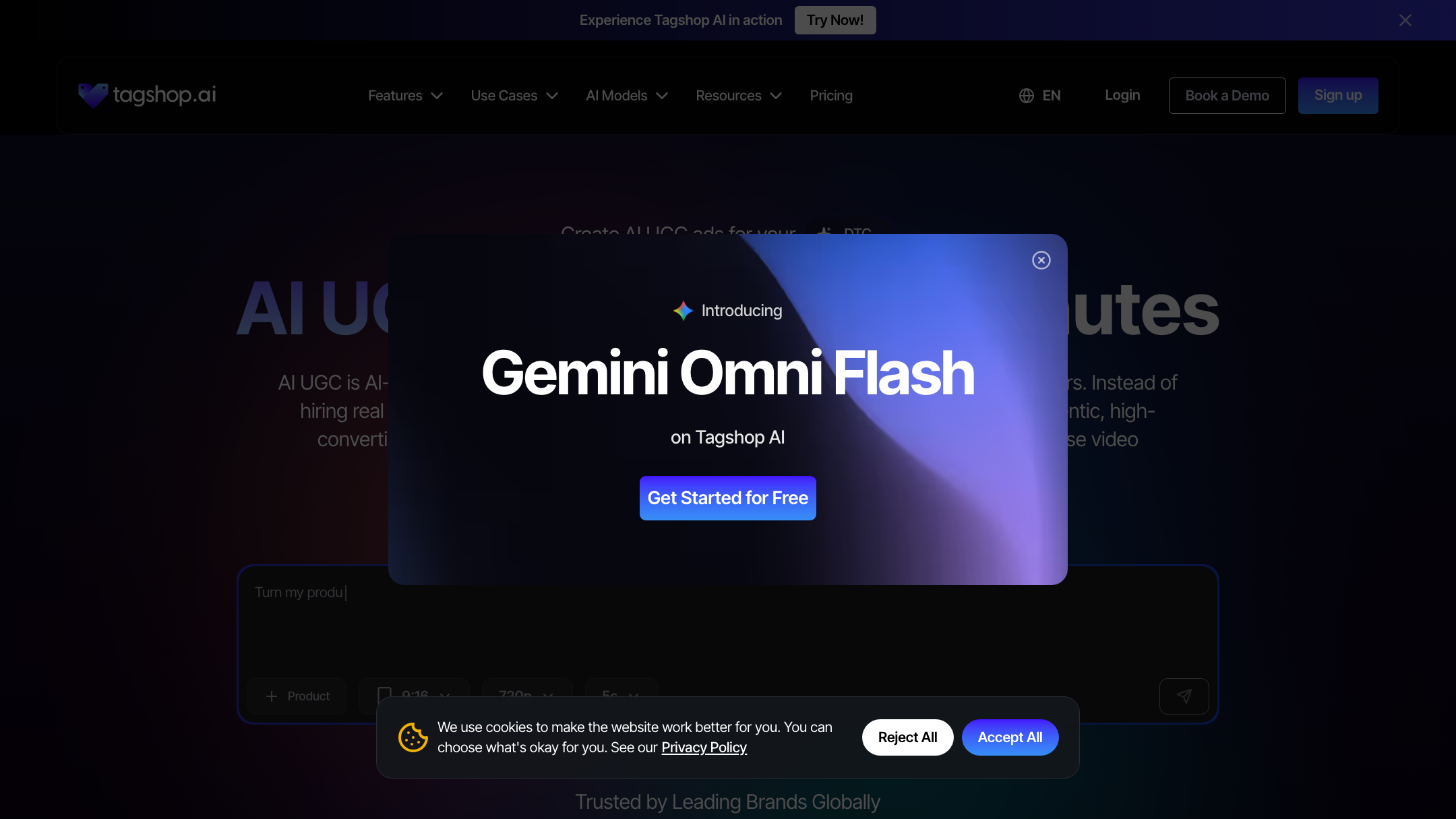 Tagshop's homepage (July 2026).