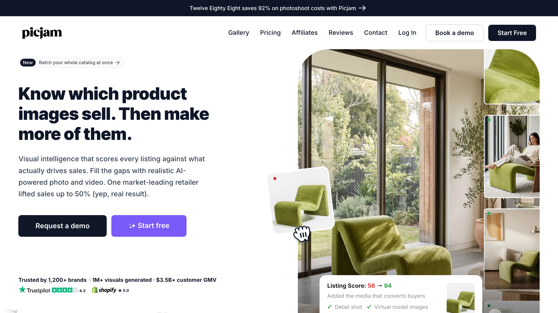 Picjam's homepage (July 2026).