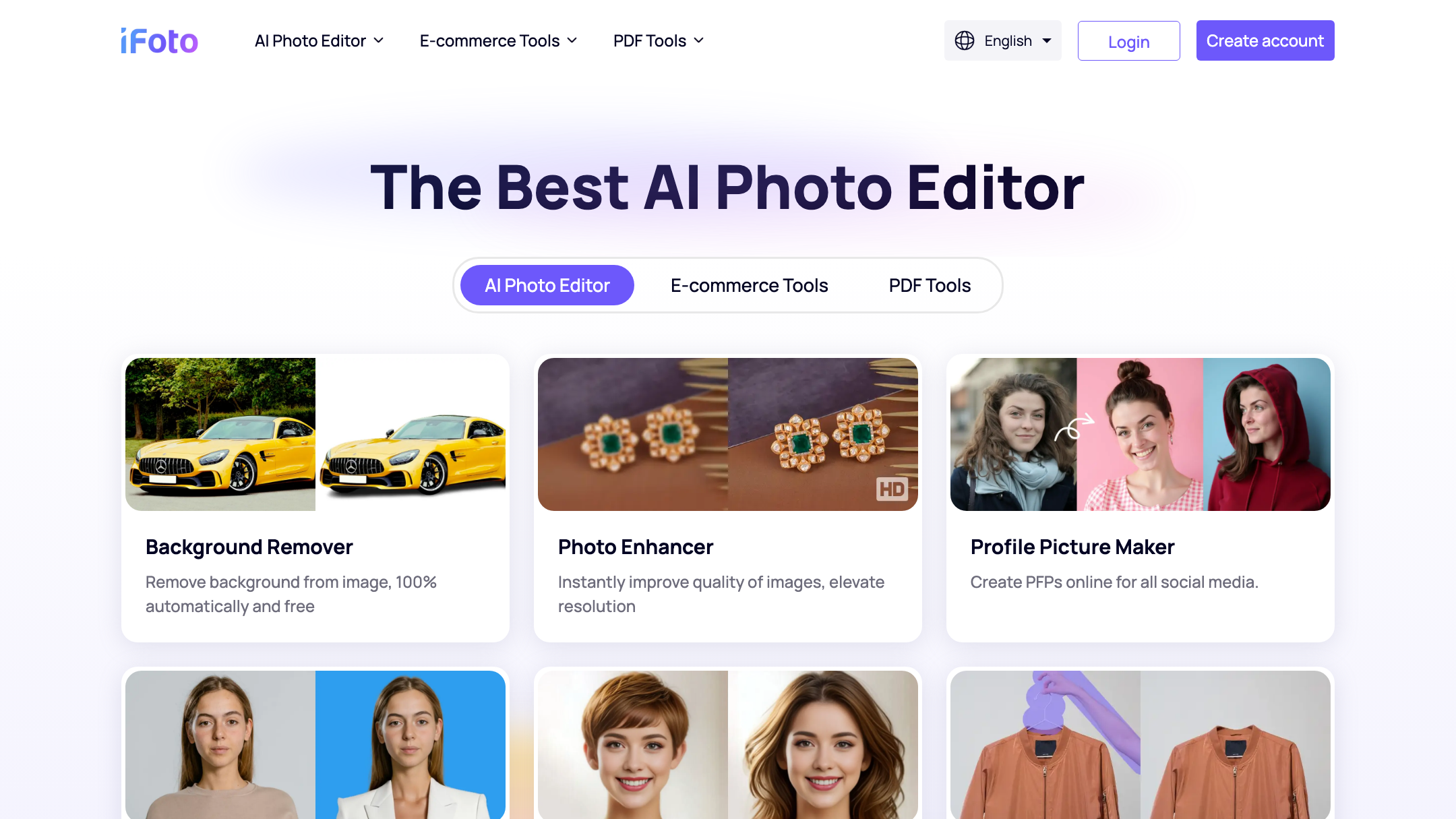 iFoto's homepage (July 2026).