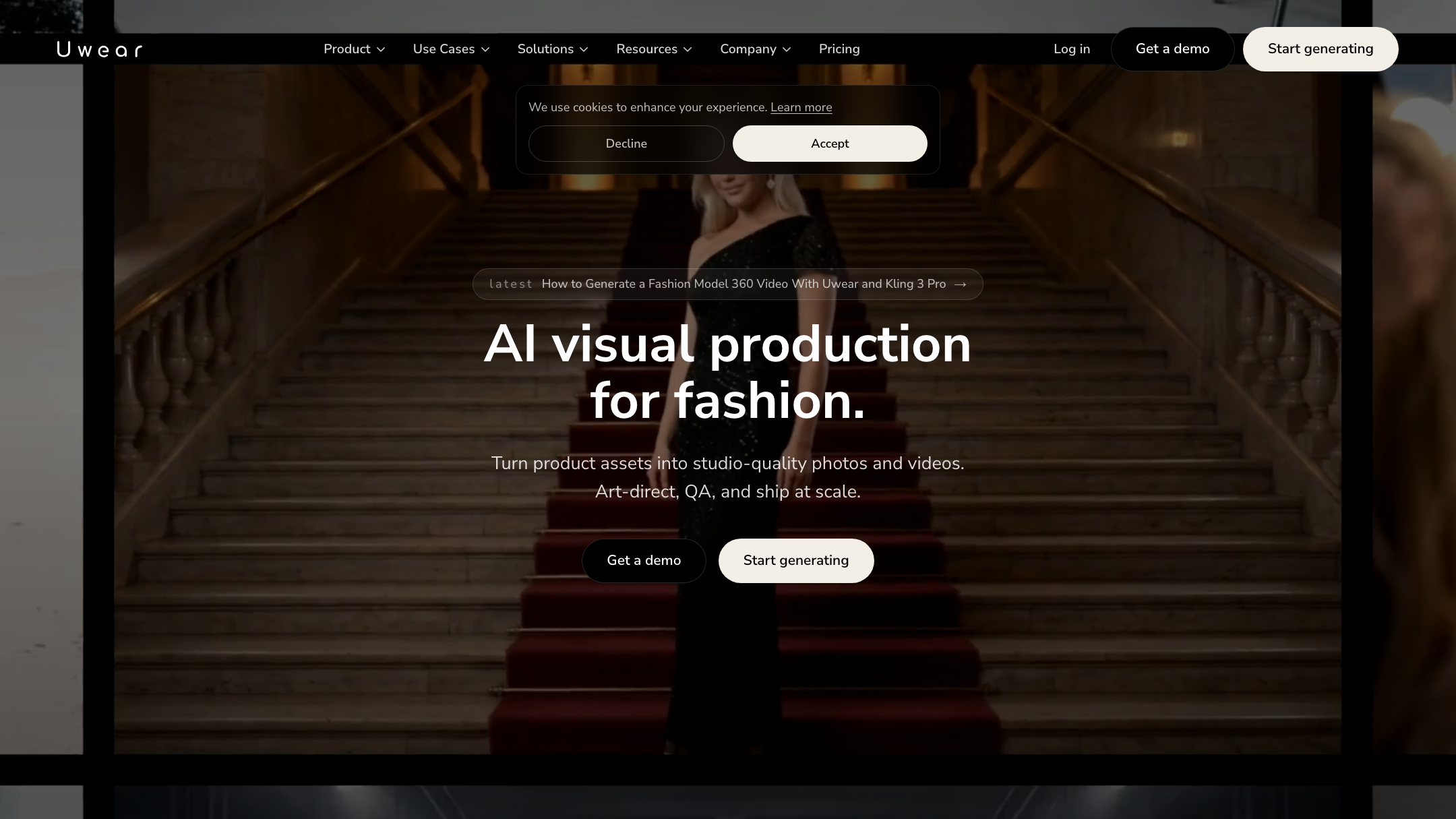 Uwear's homepage (July 2026).